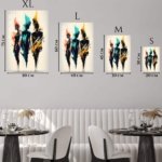 Three Figures in Color metal wall art print, view 6