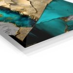 Teal and Gold Fractured Layers metal wall art print, view 2