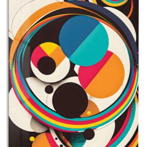 Orbiting Color Forms metal wall art print