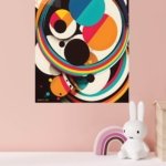 Orbiting Color Forms metal wall art print, view 4
