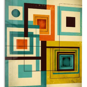 Layered Geometric Balance metal wall art print