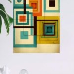 Layered Geometric Balance metal wall art print, view 4