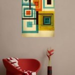 Layered Geometric Balance metal wall art print, view 5