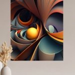 Amber Orbital Ribbons metal wall art print, view 4