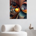 Amber Orbital Ribbons metal wall art print, view 5