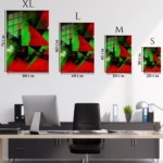 Crimson Green Geometry metal wall art print, view 6
