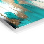 Teal and Gold Cascade metal wall art print, view 2
