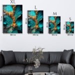 Turquoise Gold Mineral Vein metal wall art print, view 6