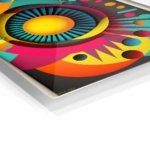 Radiant Geometric Orbit metal wall art print, view 2