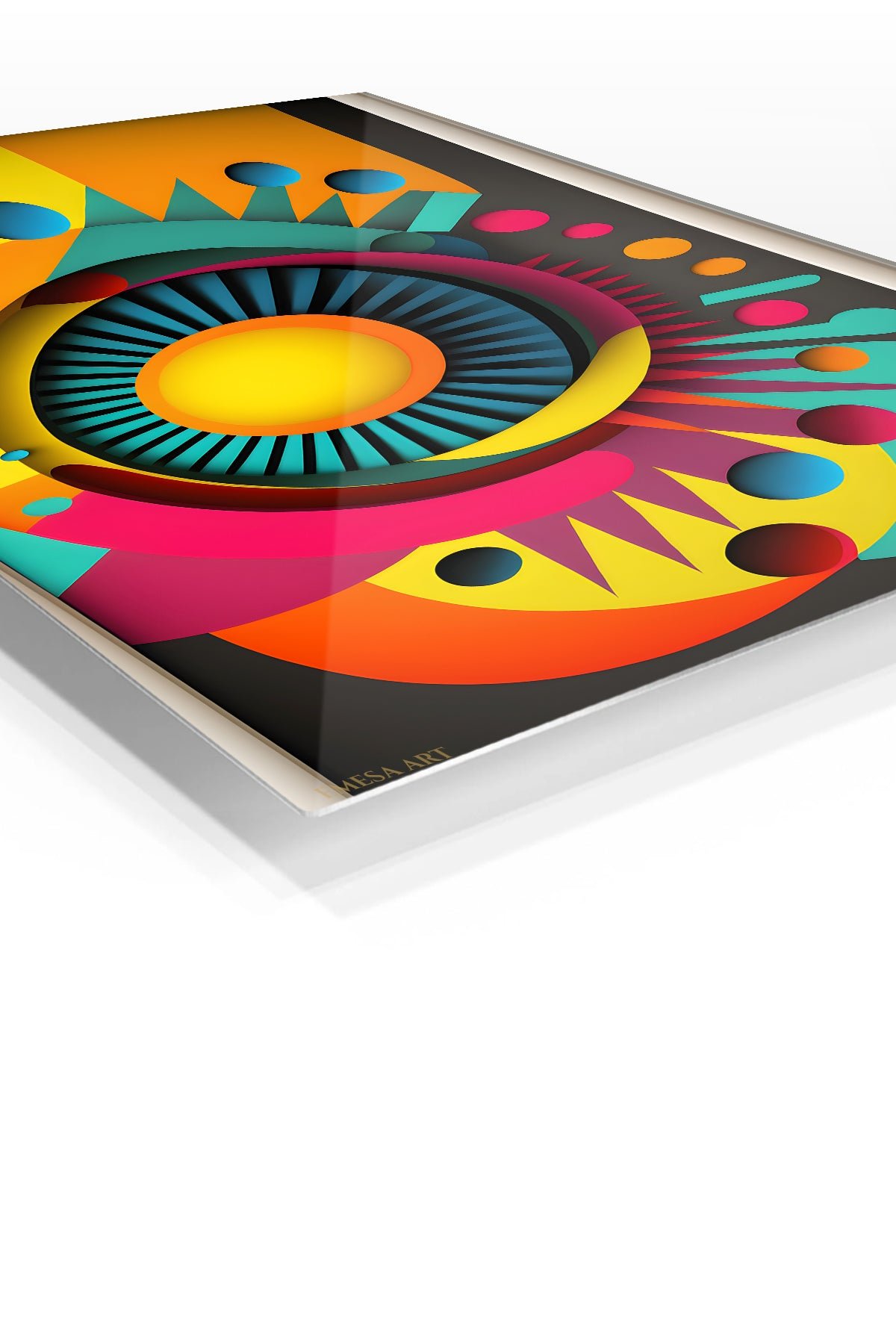 Radiant Geometric Orbit metal wall art print, view 2