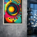 Radiant Geometric Orbit metal wall art print, view 4