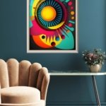 Radiant Geometric Orbit metal wall art print, view 5