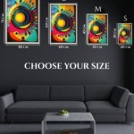 Radiant Geometric Orbit metal wall art print, view 6