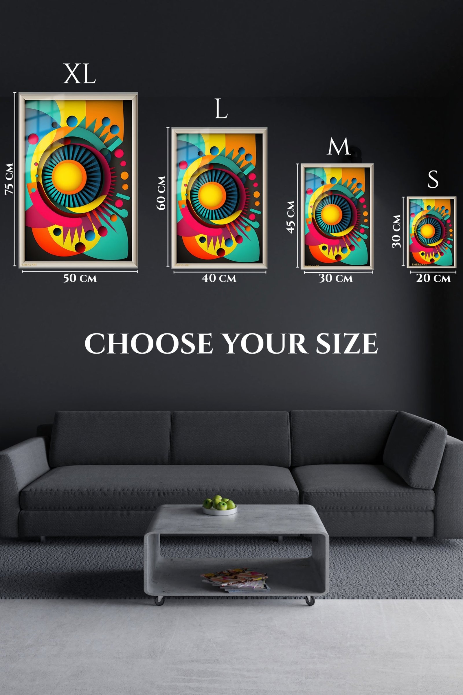 Radiant Geometric Orbit metal wall art print, view 6