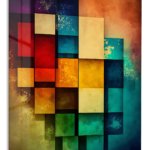 Layered Spectrum Geometry metal wall art print