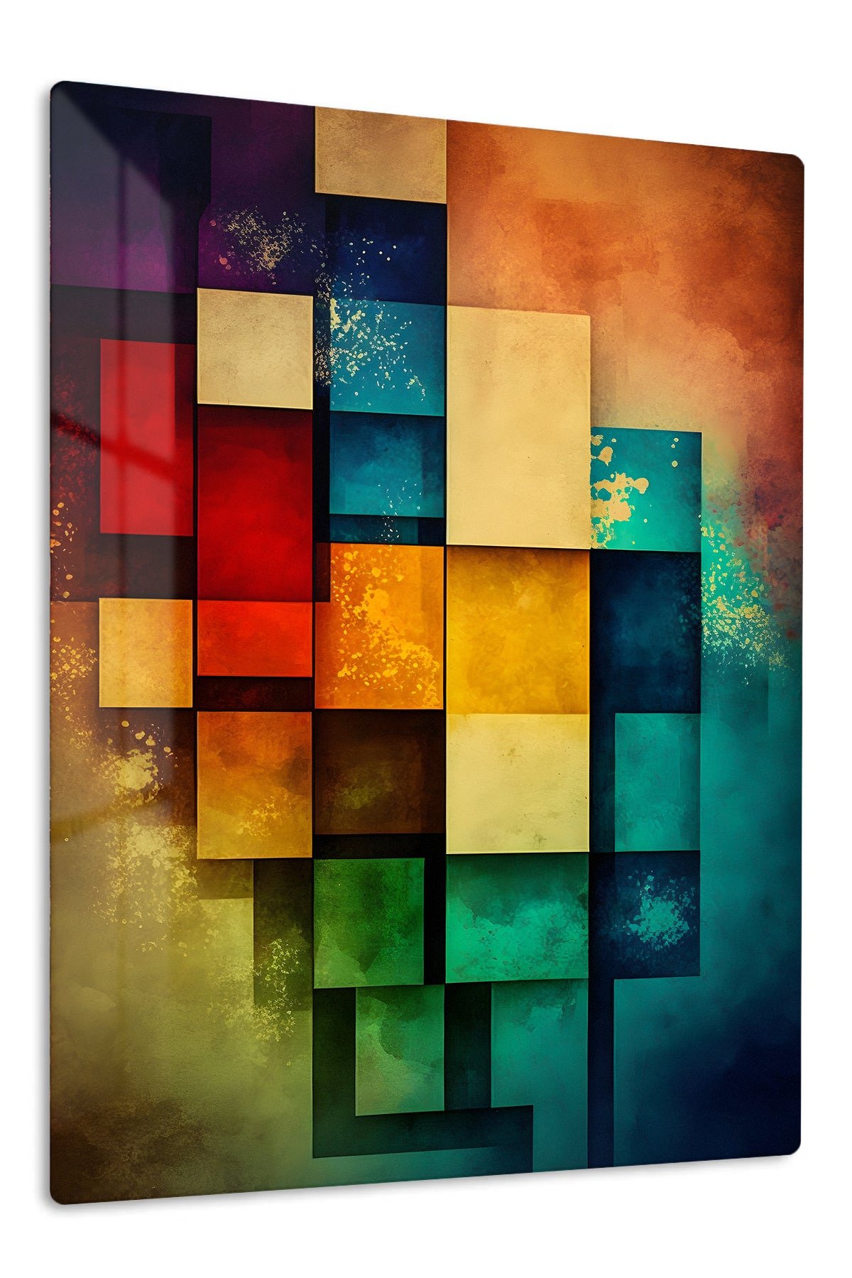 Layered Spectrum Geometry metal wall art print
