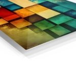Layered Spectrum Geometry metal wall art print, view 2