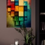 Layered Spectrum Geometry metal wall art print, view 4