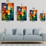 Layered Spectrum Geometry metal wall art print, view 6