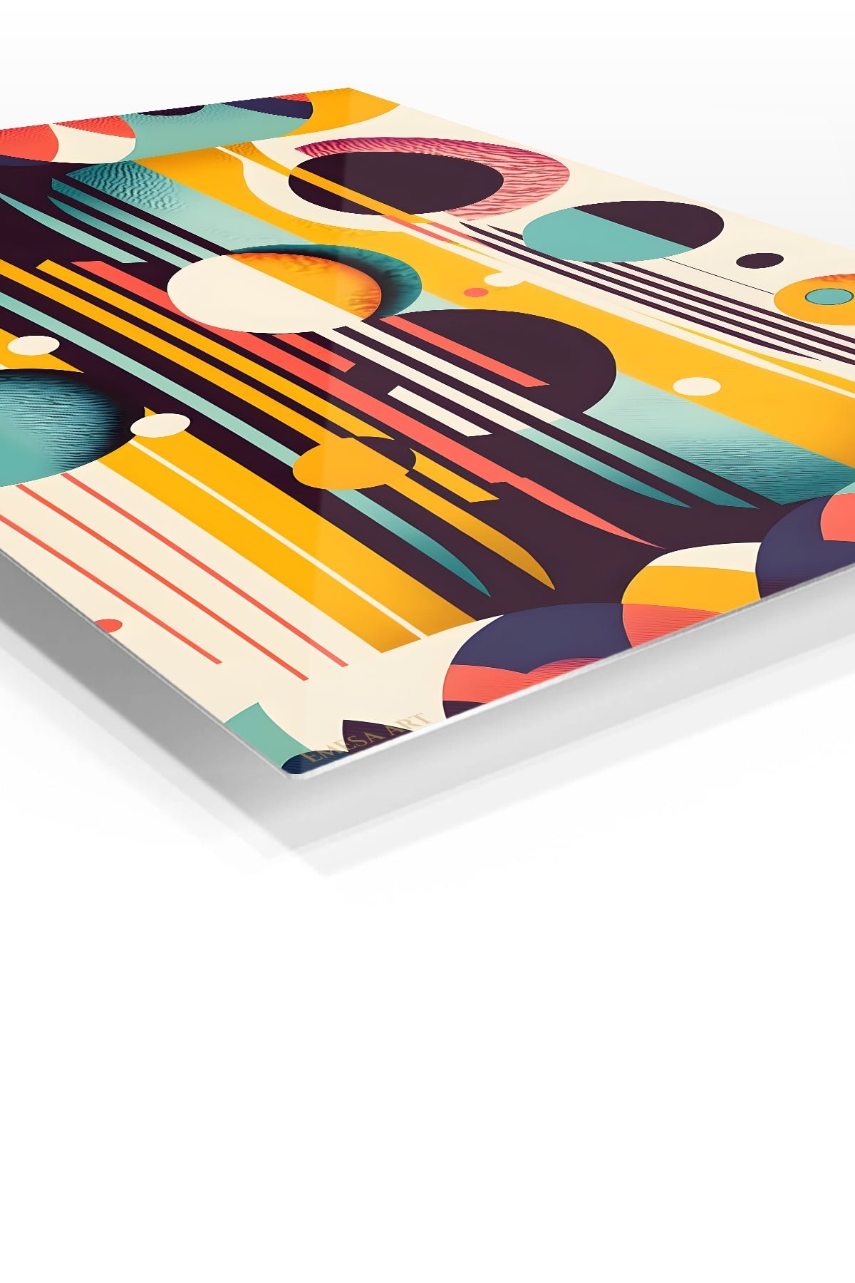 Rhythmic Geometric Orbits metal wall art print, view 2