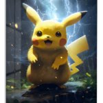 Electric Yellow Creature metal wall art print