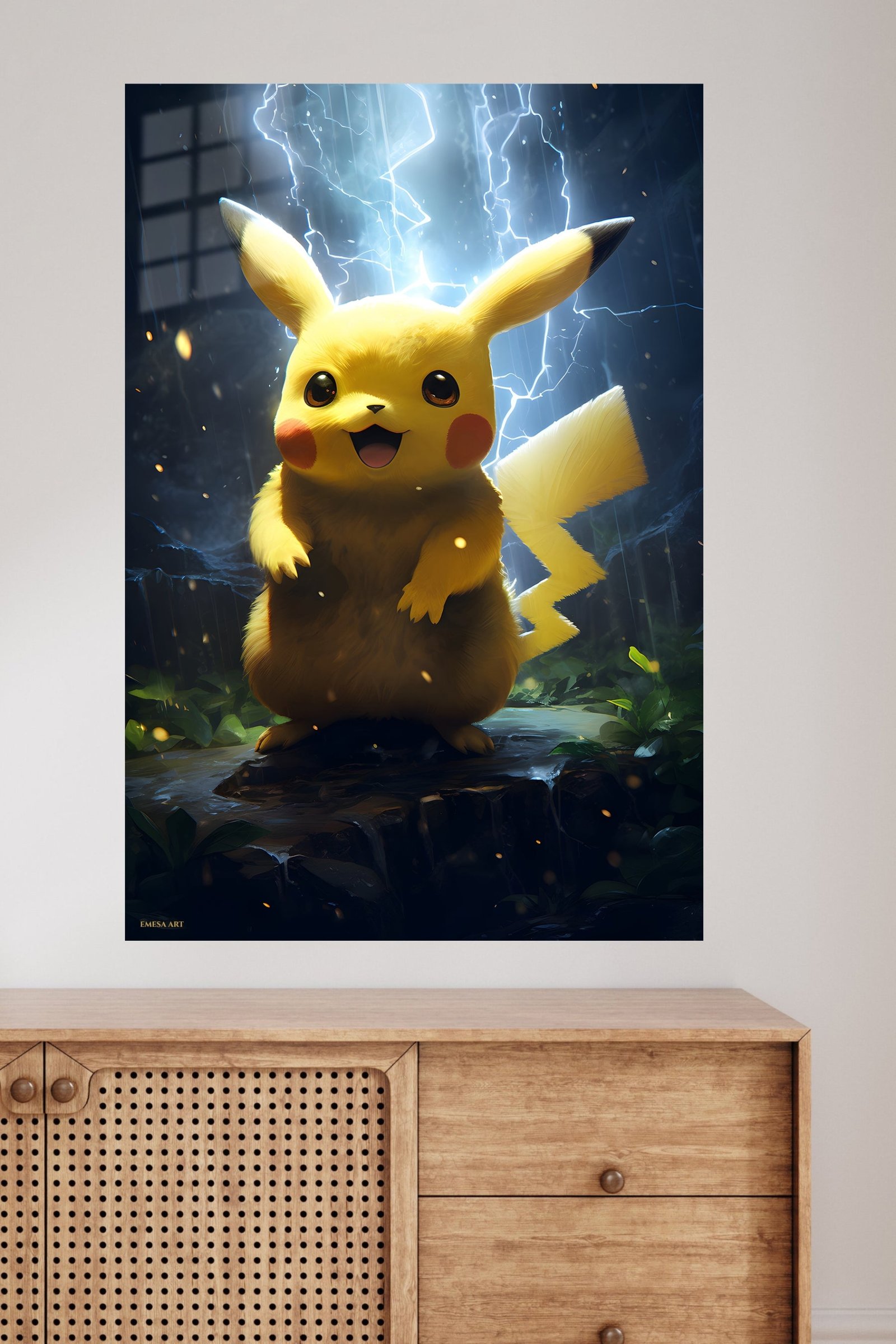 Electric Yellow Creature metal wall art print, view 4