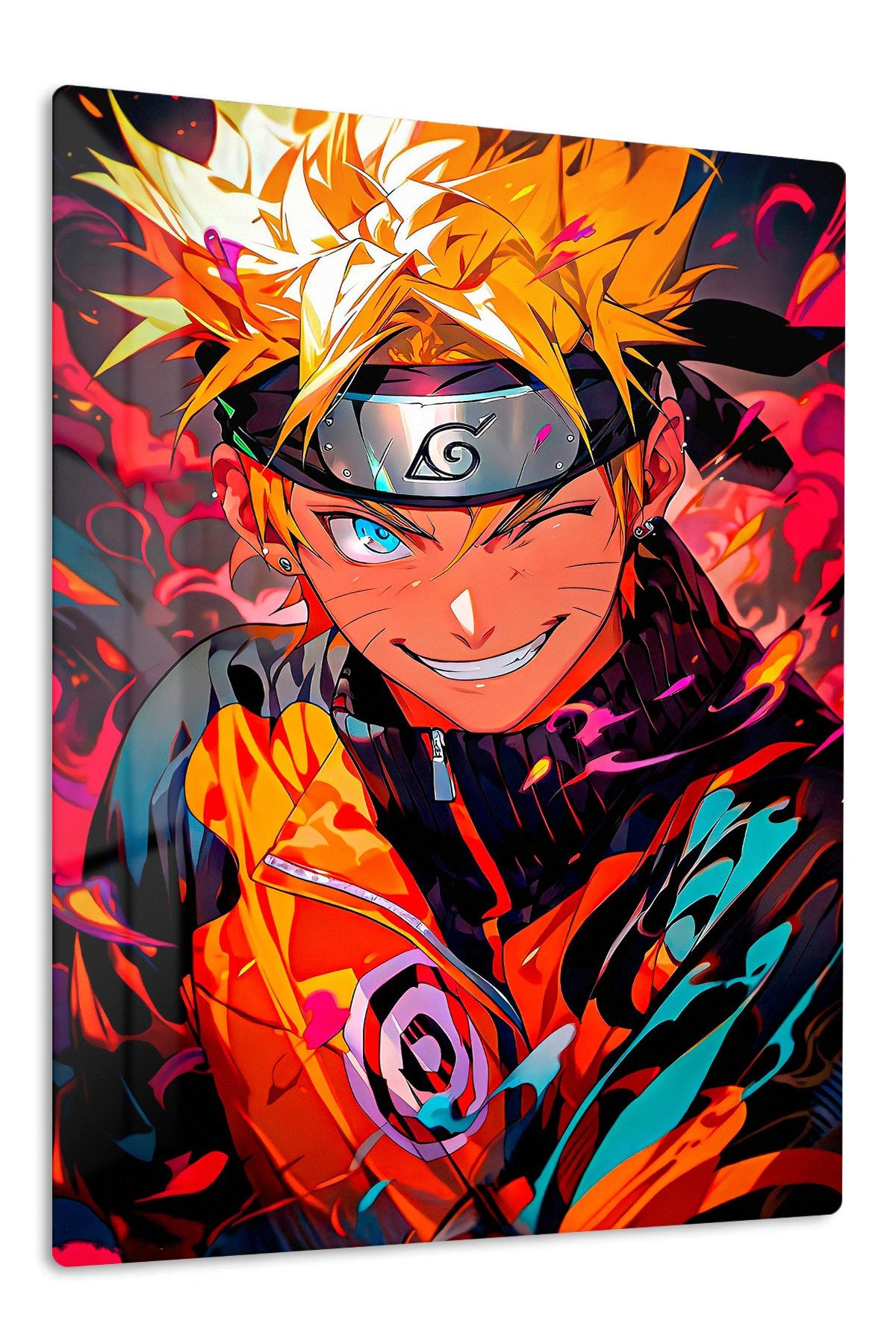 Fiery Ninja Hero Portrait metal wall art print