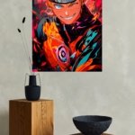 Fiery Ninja Hero Portrait metal wall art print, view 4