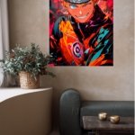 Fiery Ninja Hero Portrait metal wall art print, view 5