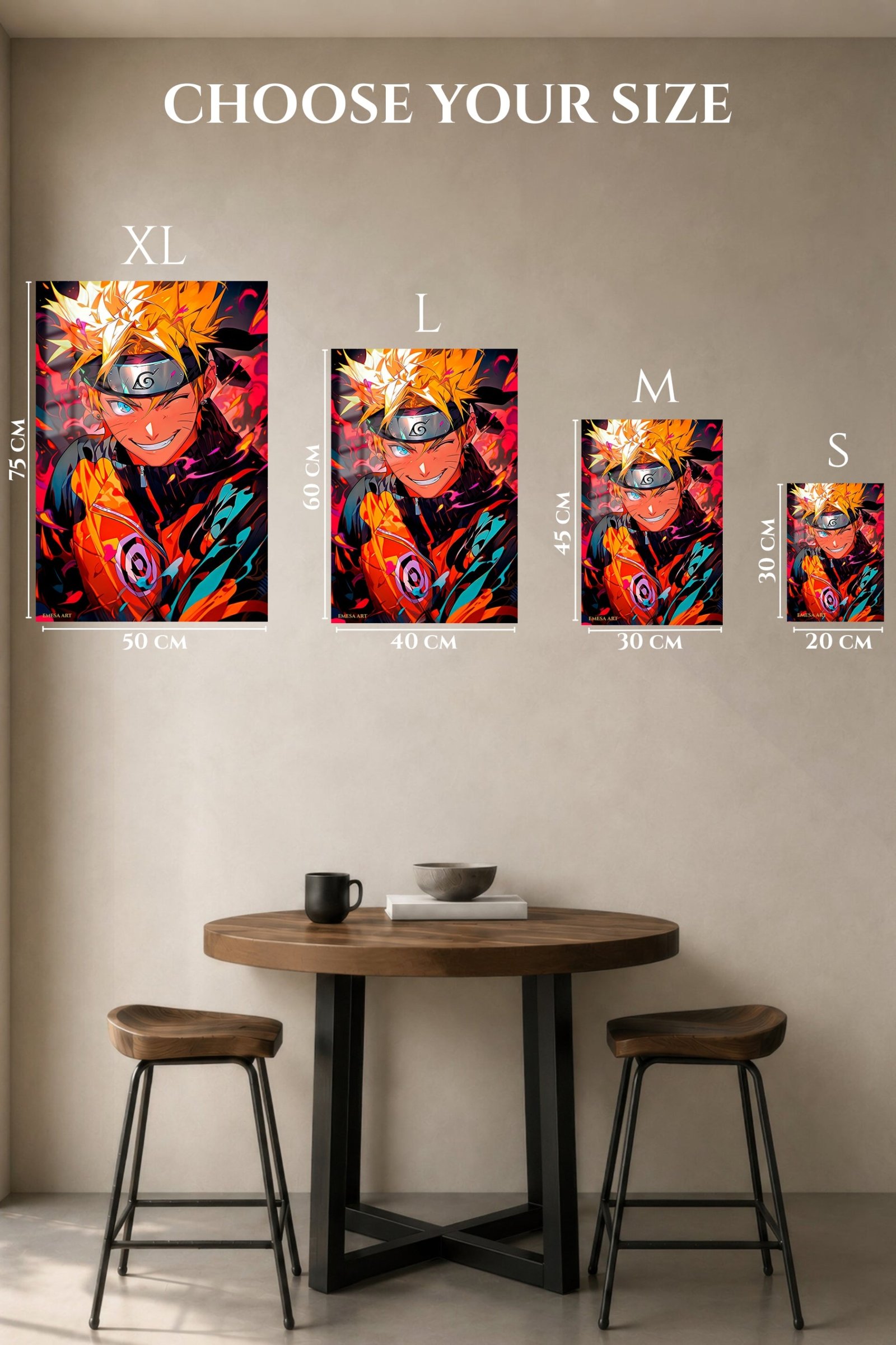 Fiery Ninja Hero Portrait metal wall art print, view 6