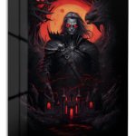 Crimson Shadow Warrior metal wall art print