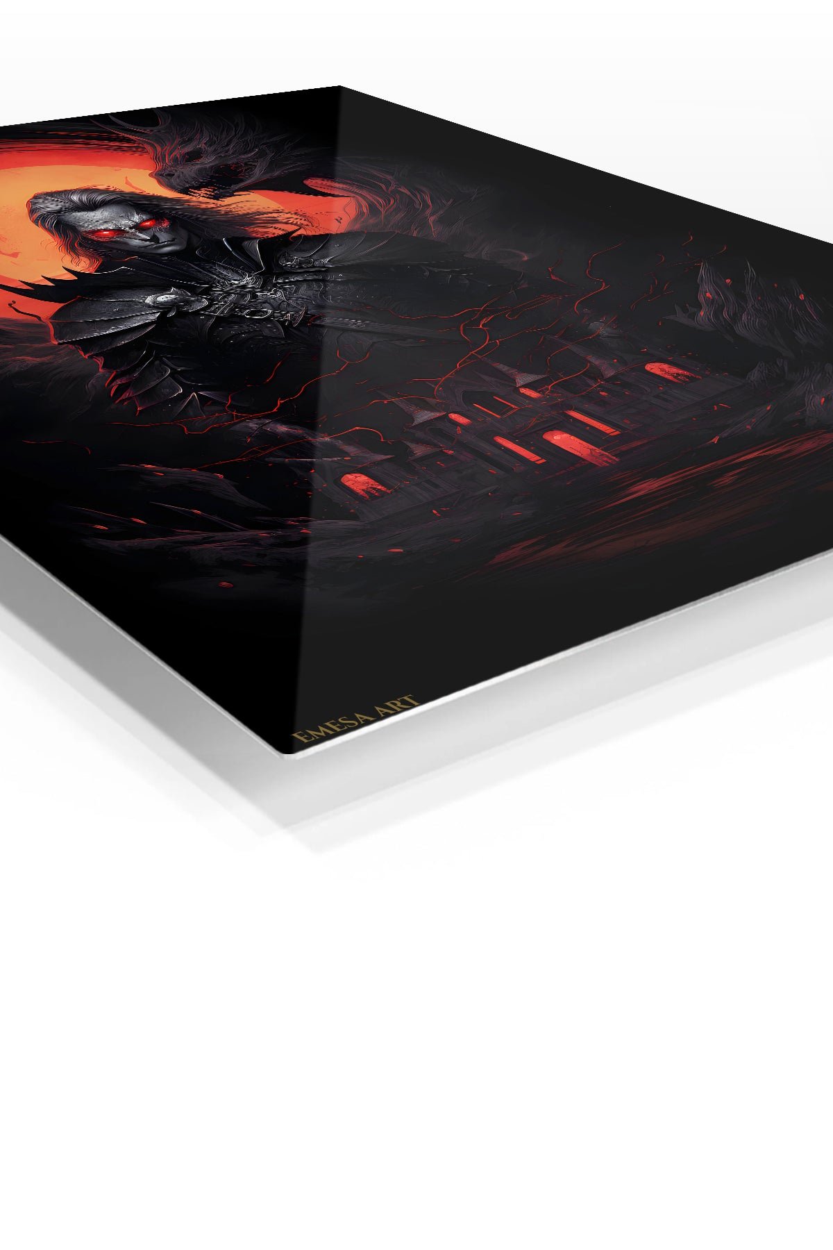 Crimson Shadow Warrior metal wall art print, view 2