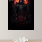 Crimson Shadow Warrior metal wall art print, view 4