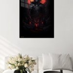 Crimson Shadow Warrior metal wall art print, view 5