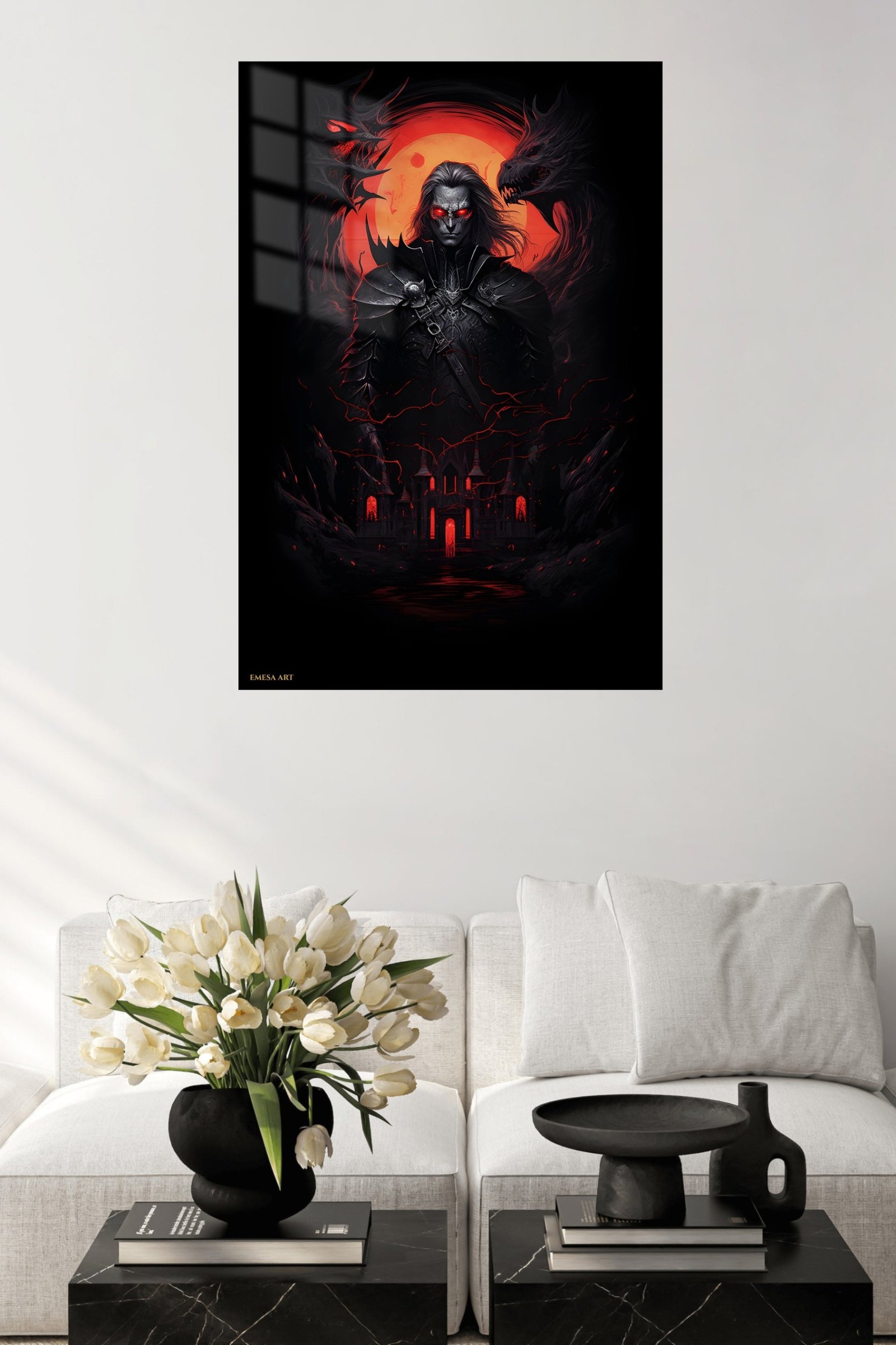 Crimson Shadow Warrior metal wall art print, view 5
