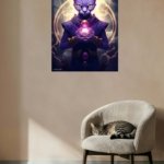 Mystic Purple Feline Guardian metal wall art print, view 5