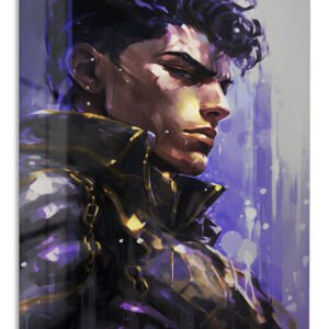 Violet Futuristic Warrior metal wall art print
