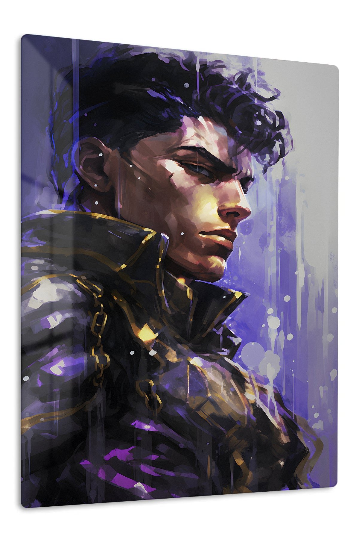 Violet Futuristic Warrior metal wall art print
