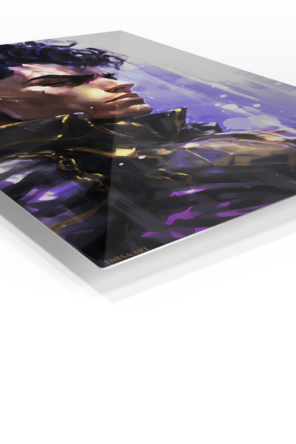 Violet Futuristic Warrior metal wall art print, view 2