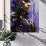 Violet Futuristic Warrior metal wall art print, view 4