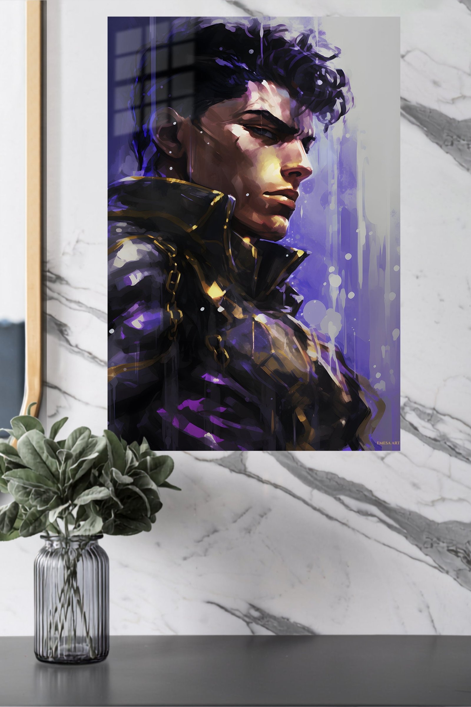 Violet Futuristic Warrior metal wall art print, view 4