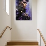 Violet Futuristic Warrior metal wall art print, view 5