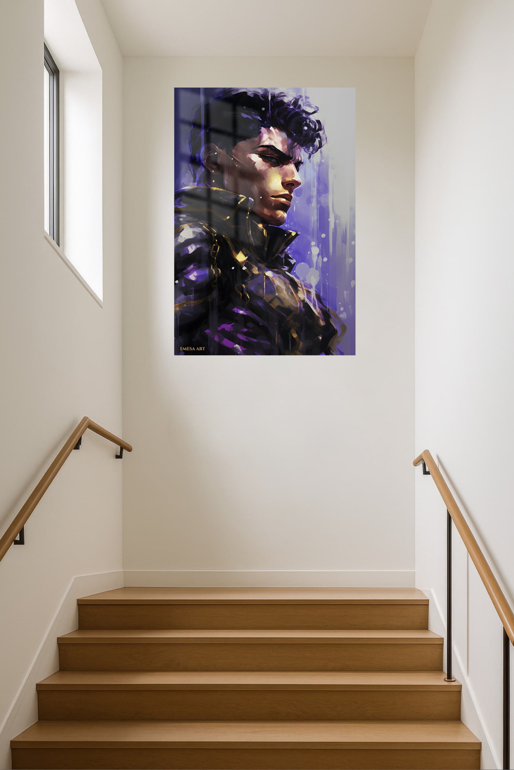 Violet Futuristic Warrior metal wall art print, view 5