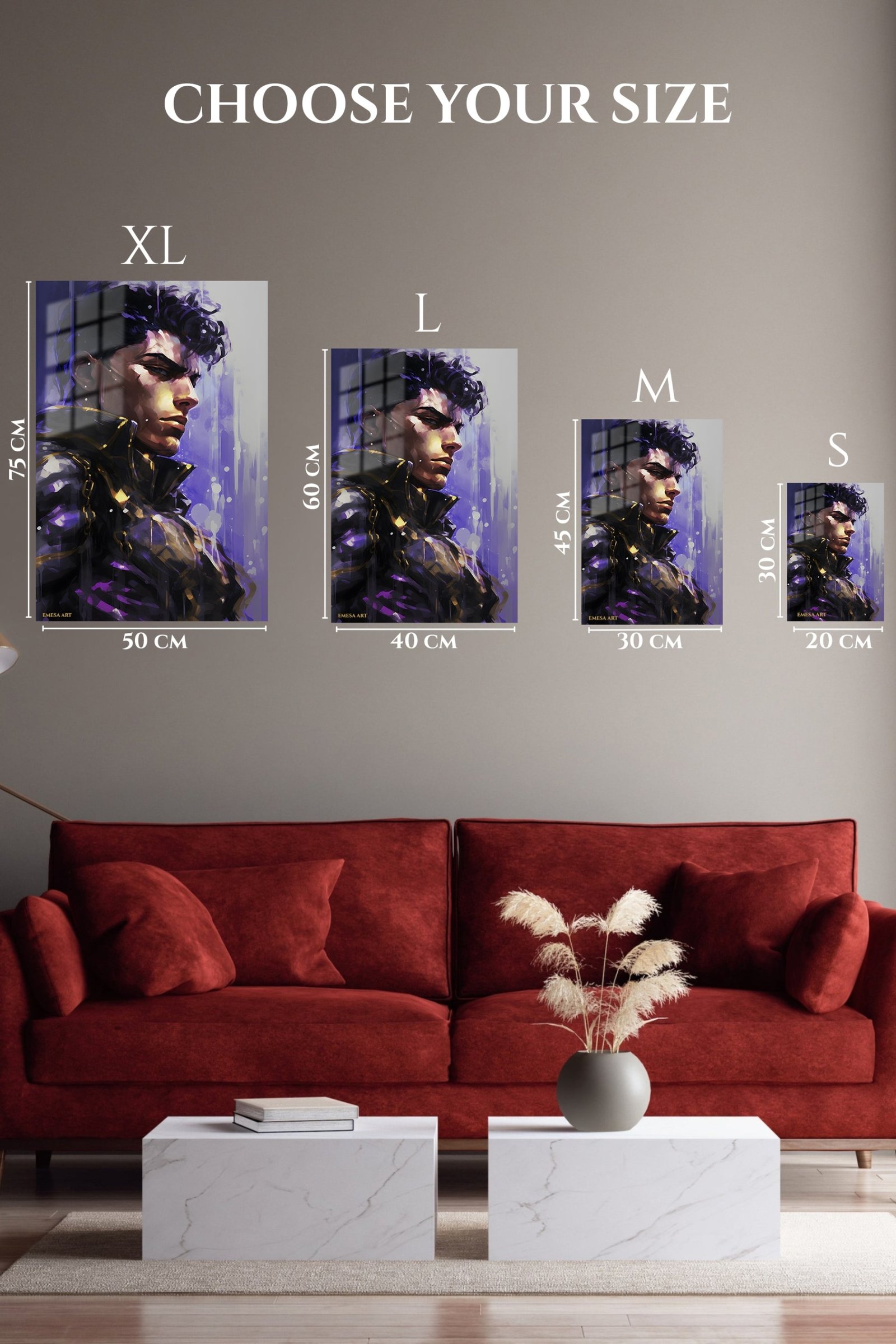 Violet Futuristic Warrior metal wall art print, view 6