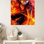 Fiery Straw Hat Adventurer metal wall art print, view 4