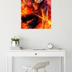 Fiery Straw Hat Adventurer metal wall art print, view 5