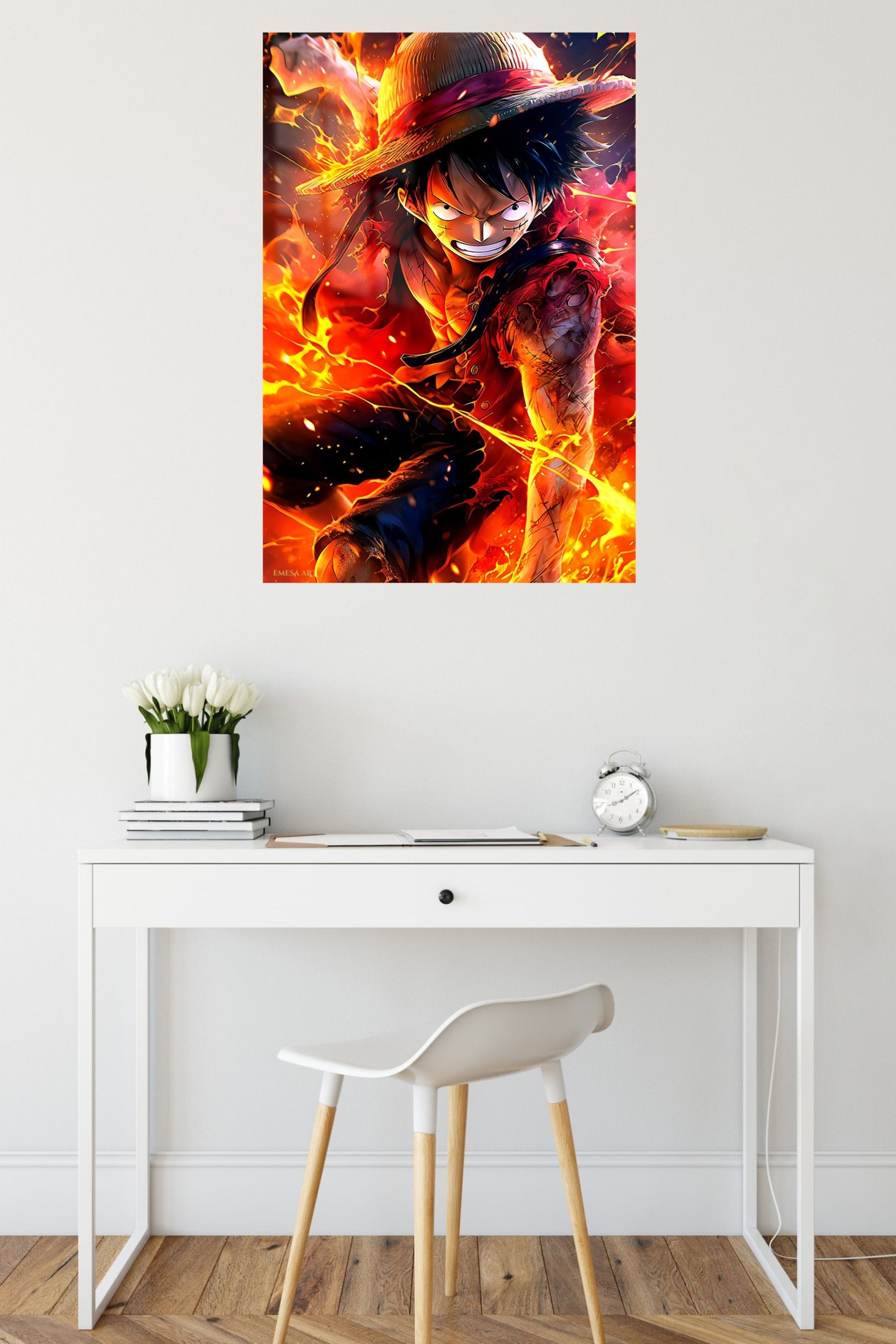 Fiery Straw Hat Adventurer metal wall art print, view 5