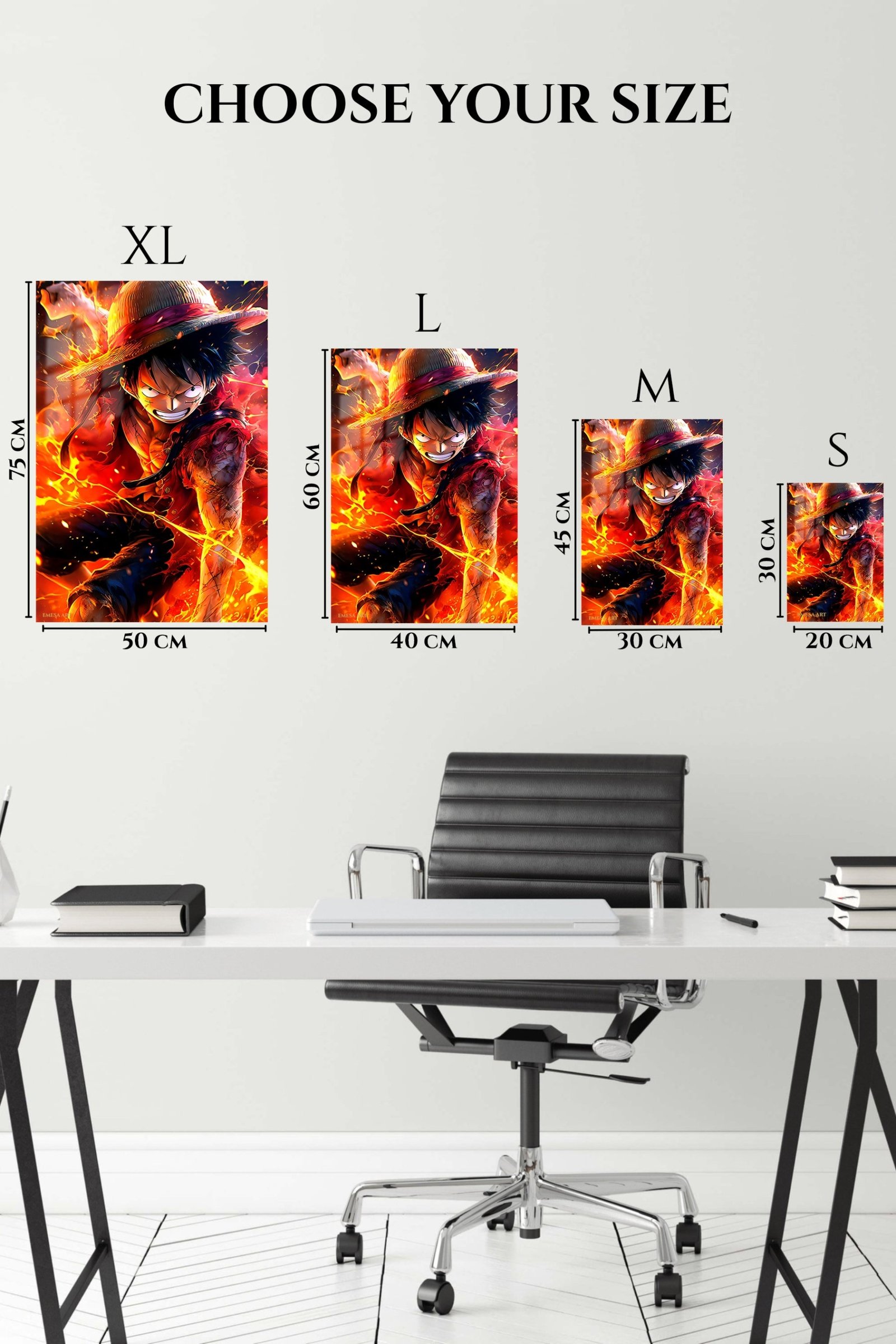 Fiery Straw Hat Adventurer metal wall art print, view 6
