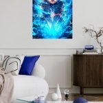 Blue Energy Straw Hat Hero metal wall art print, view 5