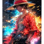 Cosmic Straw Hat Adventurer metal wall art print